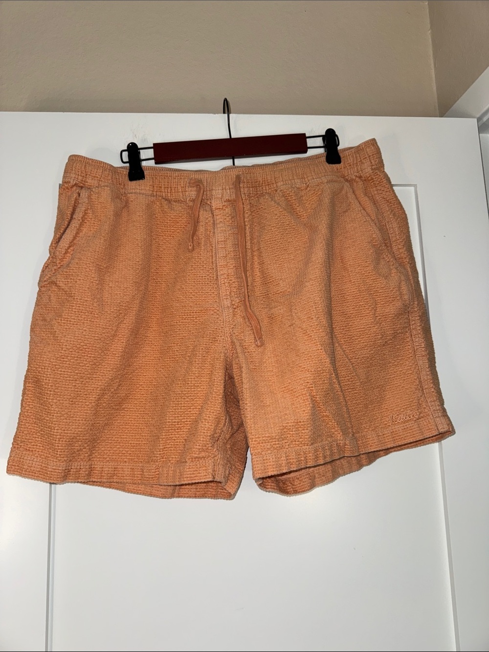 Katin Orange peach Terry Swim Trunks Sz XL surfer outdoor beach